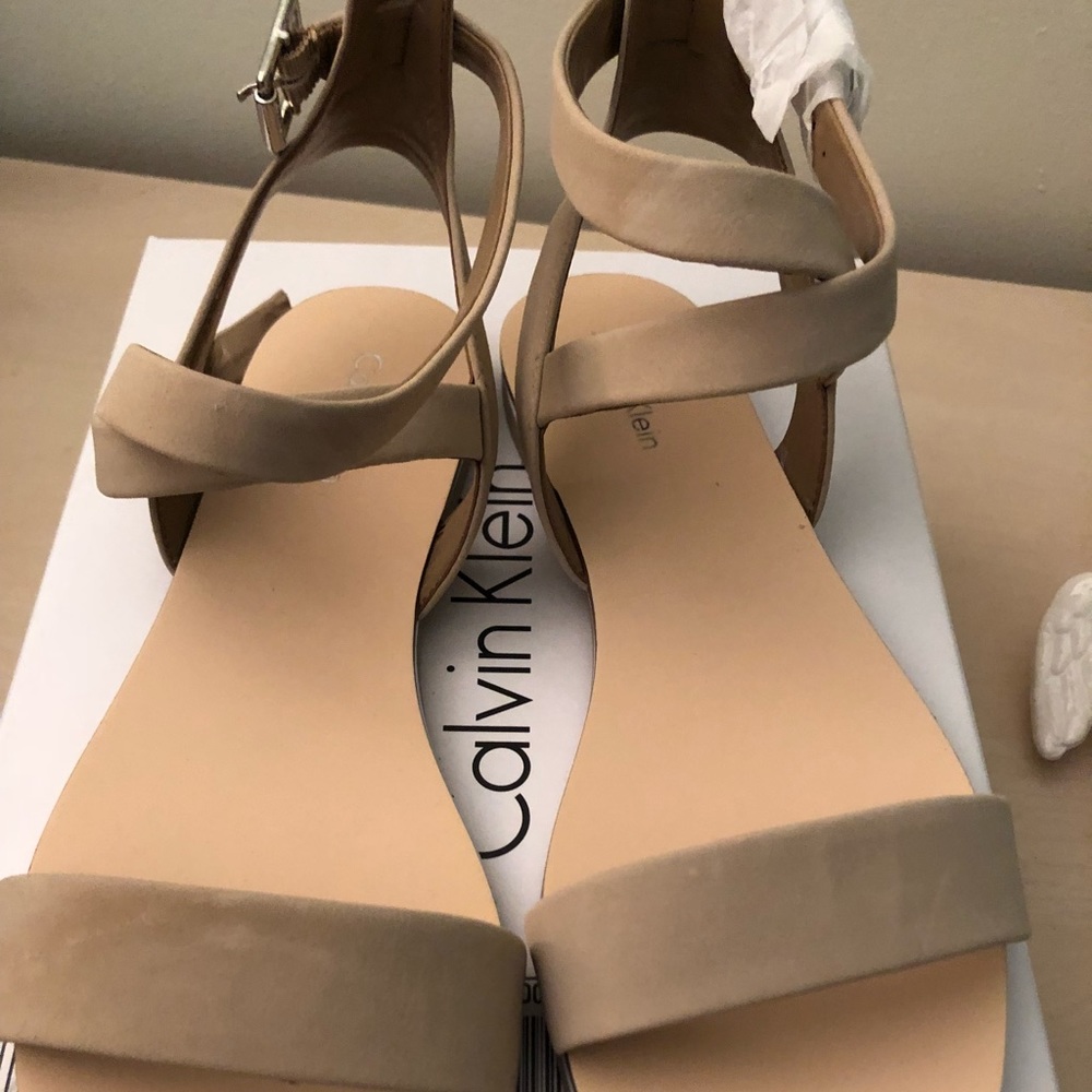 Calvin Klein nubuck flat sandals